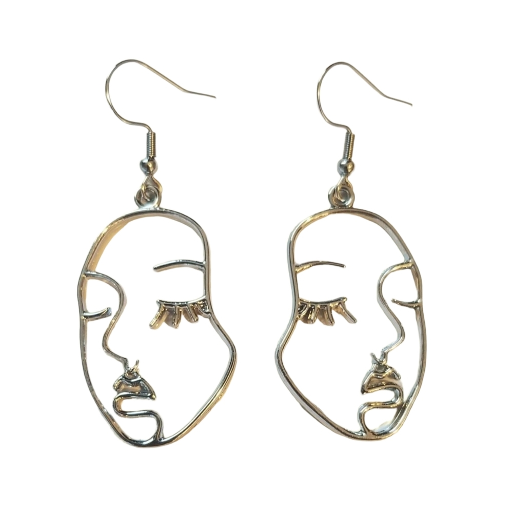 Handcrafted Abstract Face Earring